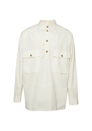 Loro Piana Pre-Owned half-placket oversized shirt - Neutrals