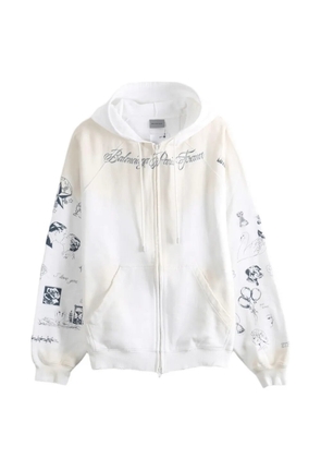 Balenciaga tattoo-print zip-up hoodie - White