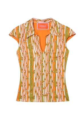 La DoubleJ sleeveless stretch polo - Orange