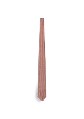 Ferragamo pelican-print silk tie - Orange