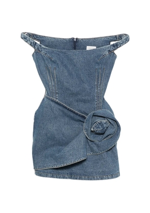 Magda Butrym floral-detail off-the-shoulder mini dress - Blue