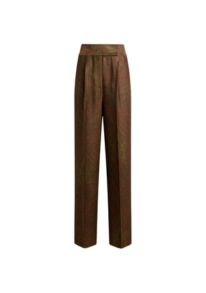 ETRO wool-blend jacquard trousers with Paisley motif - Brown