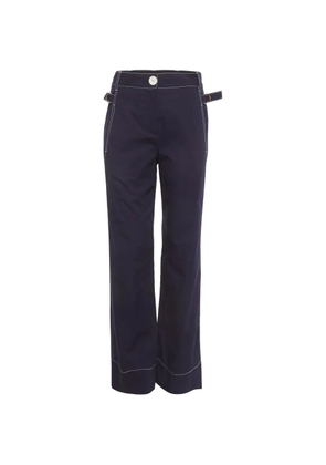 Louis Vuitton Pre-Owned contrast-stitch cotton trousers - Blue