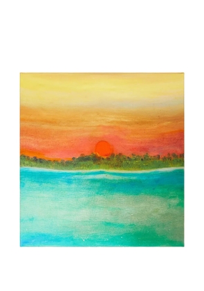 Donde Esteban Formentera landscape-print scarves - Orange
