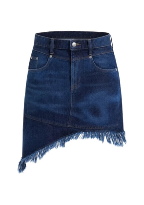 LEE x Feng Chen Wang asymmetric frayed mini skirt - Blue