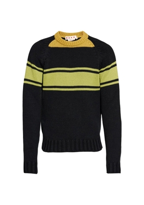 Marni striped logo-patch sweater - Black