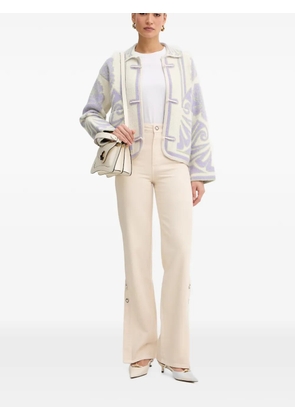 TWINSET eyelet-embellished slit-hem jeans - Neutrals