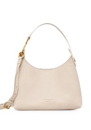 TWINSET logo-debossed leather shoulder bag - Neutrals