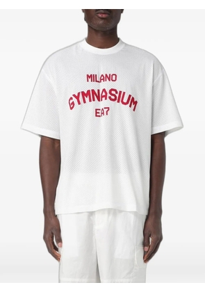 Ea7 Emporio Armani logo-print mesh T-shirt - White