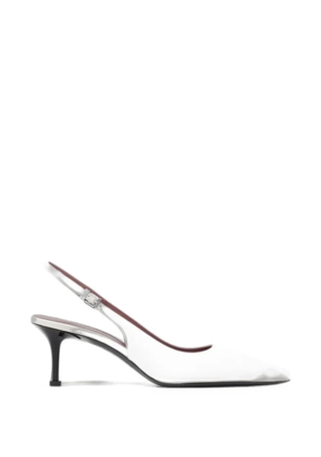 Premiata Chanel patent-leather slingback pumps - Silver