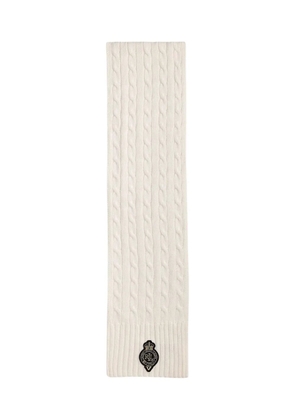 Lauren Ralph Lauren logo-patch cable-knit scarf - Neutrals
