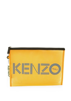 Kenzo Pre-Owned logo-print mesh pouch - Yellow