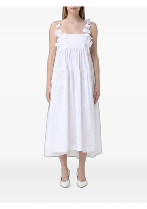 MeimeiJ floral-appliqué tiered midi dress - White