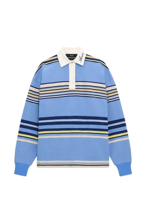 AMIRI striped oversized long-sleeve polo - Blue