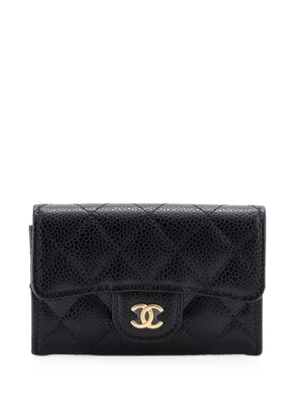 CHANEL Pre-Owned Classic Flap Quilted Caviar card holder - Black