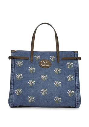 Valentino Garavani medium Antibes embroidered tote bag - Blue