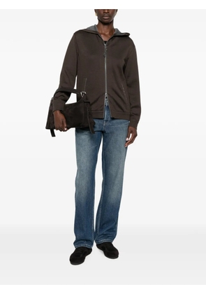 Brunello Cucinelli zip-fastening long-sleeve hoodie - Brown