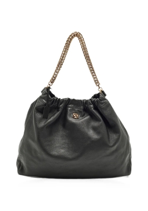 Escada Pre-Owned chain-link leather shoulder bag - Black