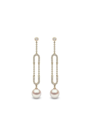 Yoko London 18kt yellow gold Trend freshwater pearl and diamond earrings