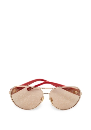 Chopard Pre-Owned crystal-embellished pilot sunglasses - Gold