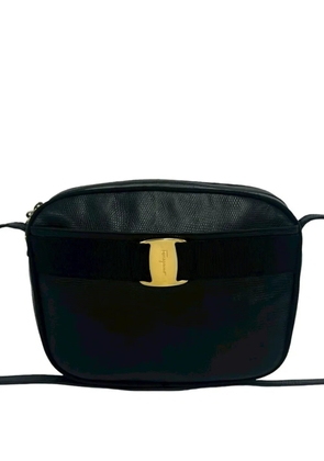 Ferragamo Pre-Owned 2010-2026 Lizard Embossed Leather Vara crossbody bag - Black