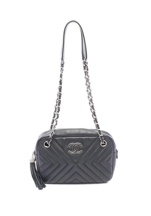 CHANEL Pre-Owned 2018 Mini CC Diagonal Chevron Camera Case crossbody bag - Black