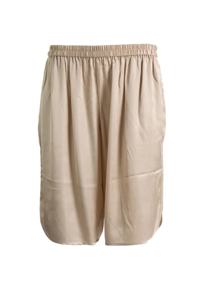 The Frankie Shop Nelis elasticated-waist satin-finish shorts - Neutrals