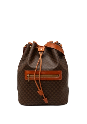 Celine Pre-Owned 1996 Macadam Coated Canvas Drawstring bucket bag - Brown