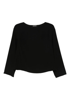 Emporio Armani three-quarter-sleeve cropped top - Black