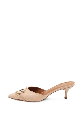 Malone Souliers Missy croc-embossed heeled mules - Neutrals