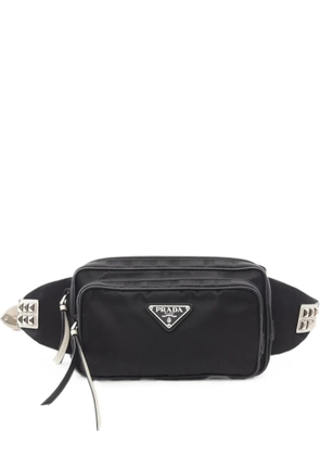 Prada Pre-Owned 2010s studded triangle logo belt bag - Black