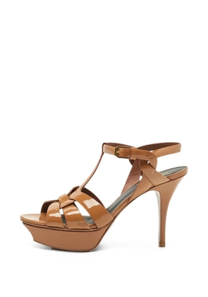 Saint Laurent Pre-Owned Tribute leather platform sandals - Brown