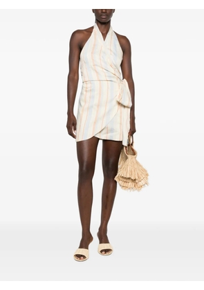 SIR. Pernille wrap mini dress - Neutrals