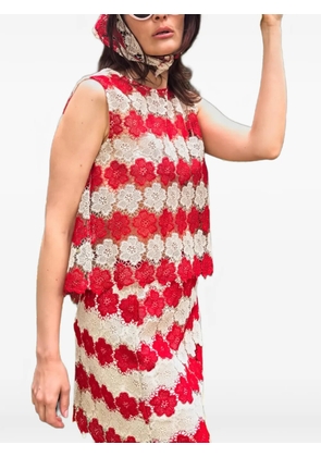 Miguelina Dupree floral-lace tie-back top - Red