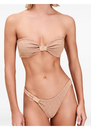 Devon Windsor Helen embellished bandeau bikini short - Neutrals