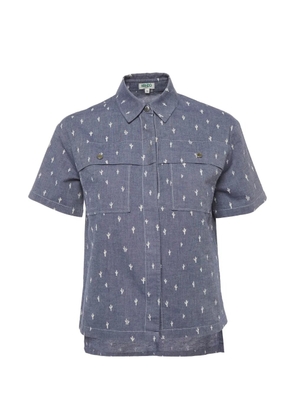 Kenzo Pre-Owned cactus-print chambray shirt - Blue