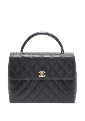 CHANEL Pre-Owned 1997-1999 Quilted Lambskin Kelly Top Handle Bag handbag - Black