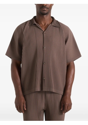 Manière De Voir Justin in brown pleated boxy shirt