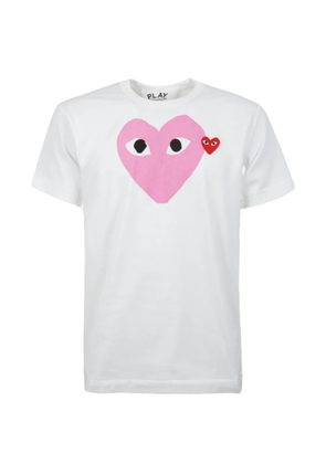 Comme Des Garçons Play heart-print logo-patch T-shirt - White