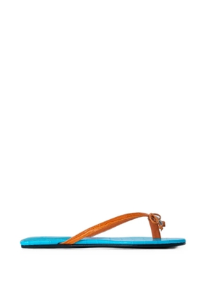 Abra lizard-embossed flip flops - Blue