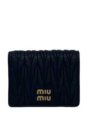 Miu Miu Pre-Owned 2010-2026 Matelasse Leather Bifold Wallet small wallets - Black