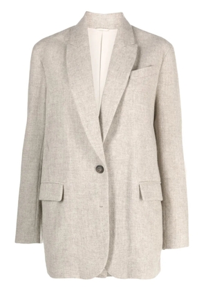 Brunello Cucinelli single-breasted button-fastening blazer - Neutrals