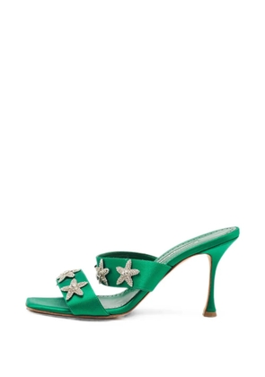 Manolo Blahnik Ostriamu embellished heeled sandals - Green