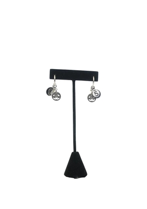 Christian Dior Pre-Owned 2009 CC Brass No 5 Charms Drop Push Back Earrings costume earrings - Silver