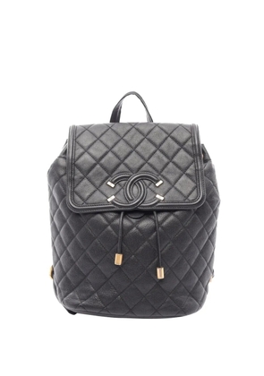 CHANEL Pre-Owned 2018 Caviar CC Filigree backpack - Black