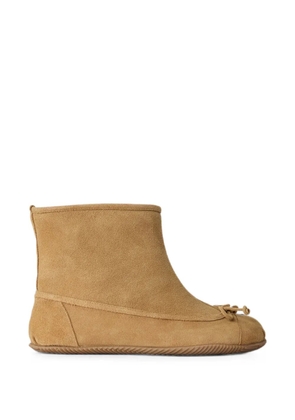 Abra bow-detail suede ankle boots - Neutrals