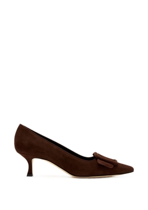 Manolo Blahnik Maysale buckle-detail pumps - Brown