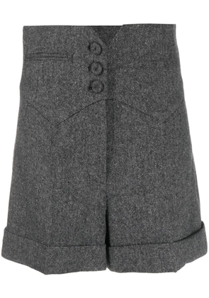Moschino slub-texture high-waisted shorts - Grey