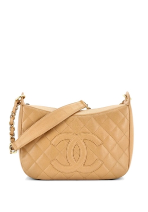 CHANEL Pre-Owned Timeless CC Chain Shoulder Bag Quilted Caviar Medium - Neutrals