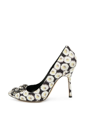 Manolo Blahnik Hangisi floral-print pumps - Black